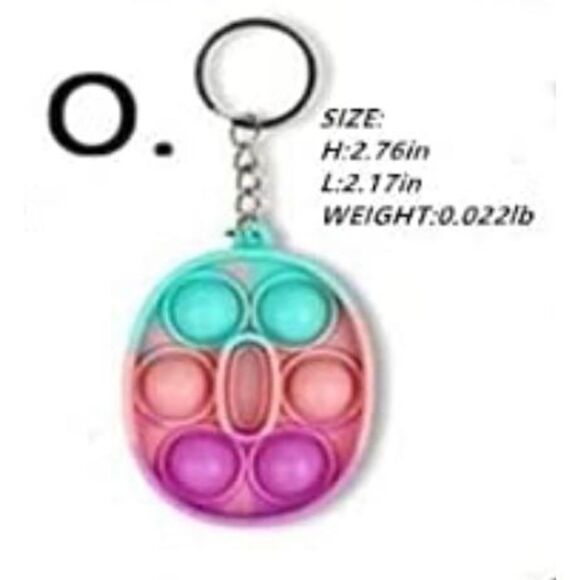 ☀️3/$12☀️ Letter “O” Pop It Fidget Toy Keychain - Picture 4 of 5
